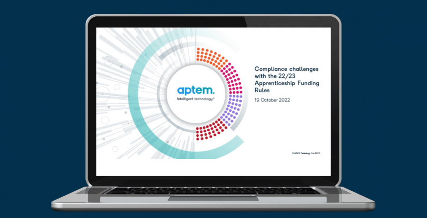 2022/23 apprenticeship funding rules webinar on a laptop