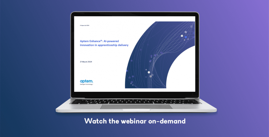 webinar on apprenticeship innovation with AI technology from Aptem
