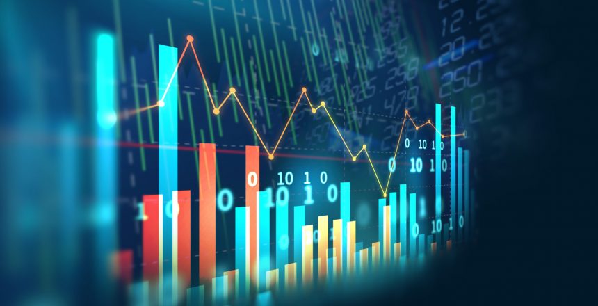 financial stock market graph illustration ,concept of business investment and stock future 
trading.