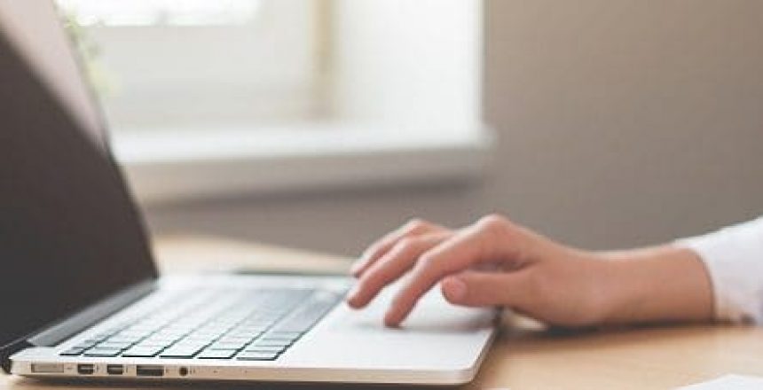 woman working on a laptop